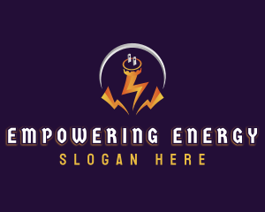 Lightning Power Plug logo design