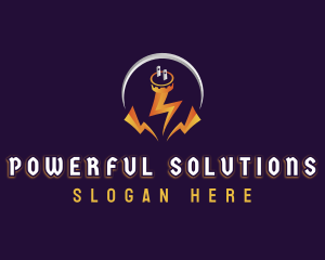 Lightning Power Plug logo design