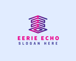 Modern Tech Cube Letter E logo design