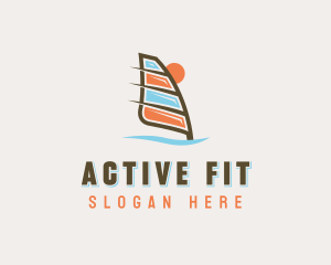 Windsurfing Watersports Fitness logo design