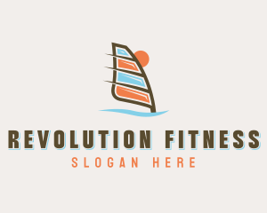 Windsurfing Watersports Fitness logo design