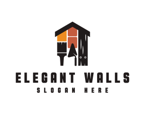 House Wall Construction logo design