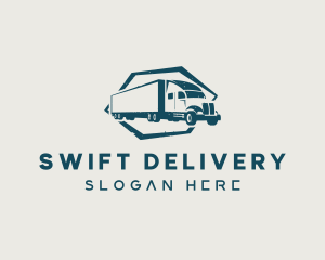 Delivery Trailer Truck Vehicle logo design