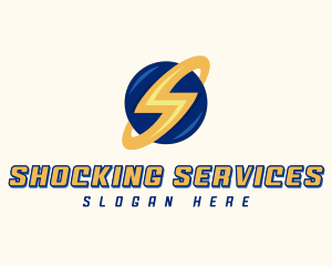 Electrician Lightning Letter S logo design