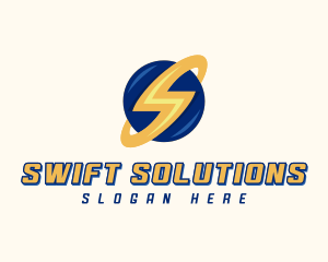 Electrician Lightning Letter S logo design