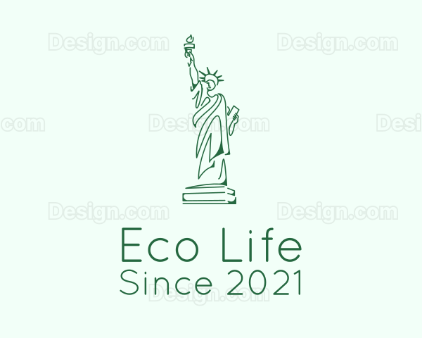 Green Statue of Liberty Logo