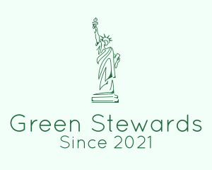 Green Statue of Liberty  logo design