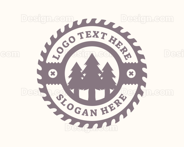 Pine Tree Forest Saw Logo