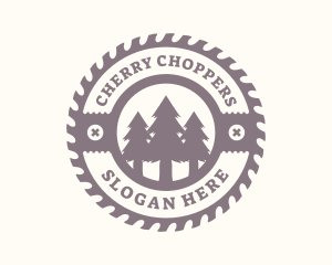 Pine Tree Forest Saw  logo design