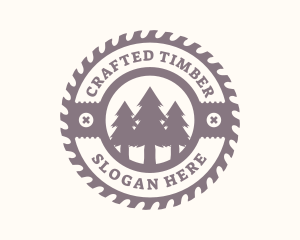 Pine Tree Forest Saw  logo design