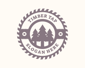 Pine Tree Forest Saw  logo design