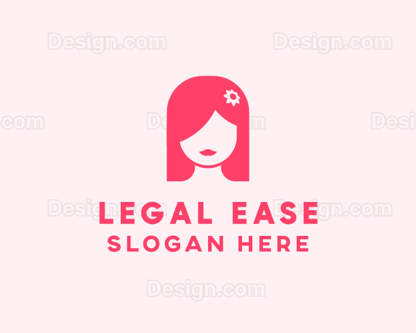 Pink Girl Hair Salon Logo