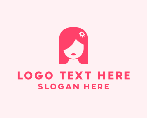 Pink Girl Hair Salon Logo