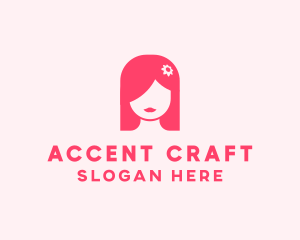 Pink Girl Hair Salon logo design