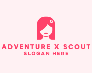 Pink Girl Hair Salon logo design