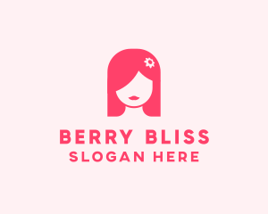 Pink Girl Hair Salon logo design