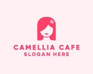 Pink Girl Hair Salon logo design