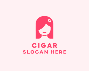 Pink Girl Hair Salon logo design