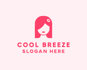 Pink Girl Hair Salon logo design