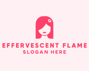 Pink Girl Hair Salon logo design