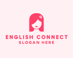 Pink Girl Hair Salon logo design