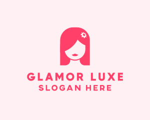 Pink Girl Hair Salon logo design