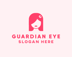 Pink Girl Hair Salon logo design