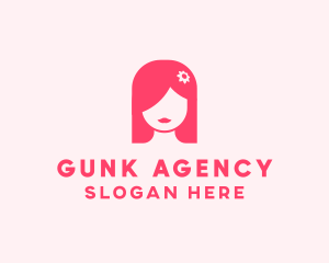 Pink Girl Hair Salon logo design