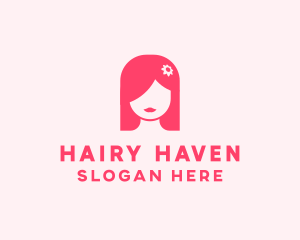 Pink Girl Hair Salon logo design