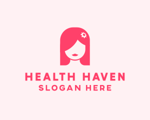 Pink Girl Hair Salon logo design