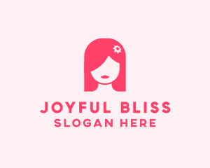 Pink Girl Hair Salon logo design