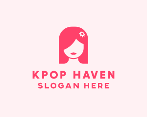 Pink Girl Hair Salon logo design