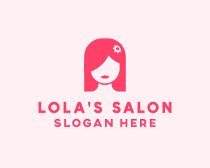 Pink Girl Hair Salon logo design