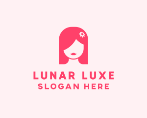 Pink Girl Hair Salon logo design