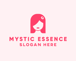 Pink Girl Hair Salon logo design