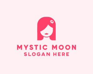 Pink Girl Hair Salon logo design