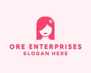 Pink Girl Hair Salon logo design