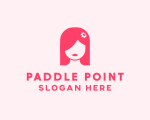 Pink Girl Hair Salon logo design