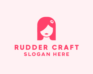 Pink Girl Hair Salon logo design