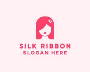 Pink Girl Hair Salon logo design