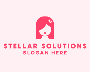 Pink Girl Hair Salon logo design