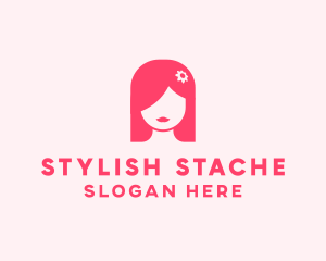 Pink Girl Hair Salon logo design