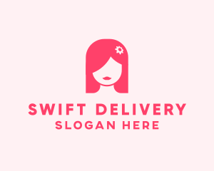 Pink Girl Hair Salon logo design