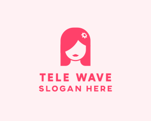 Pink Girl Hair Salon logo design