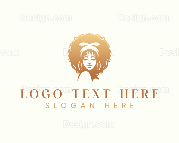 Afro Woman Hair Salon Logo