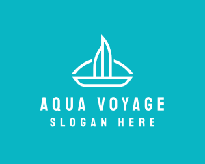 Sailboat Travel Trip logo design