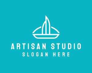 Sailboat Travel Trip logo design