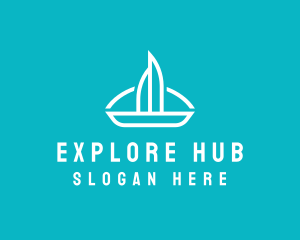 Sailboat Travel Trip logo design