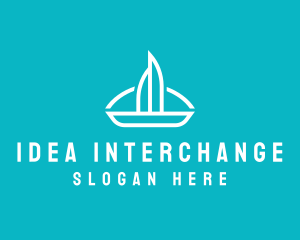 Sailboat Travel Trip logo design