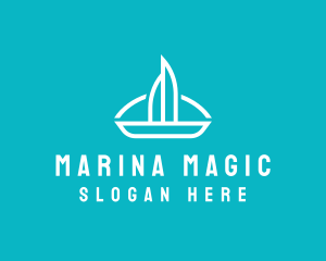 Sailboat Travel Trip logo design